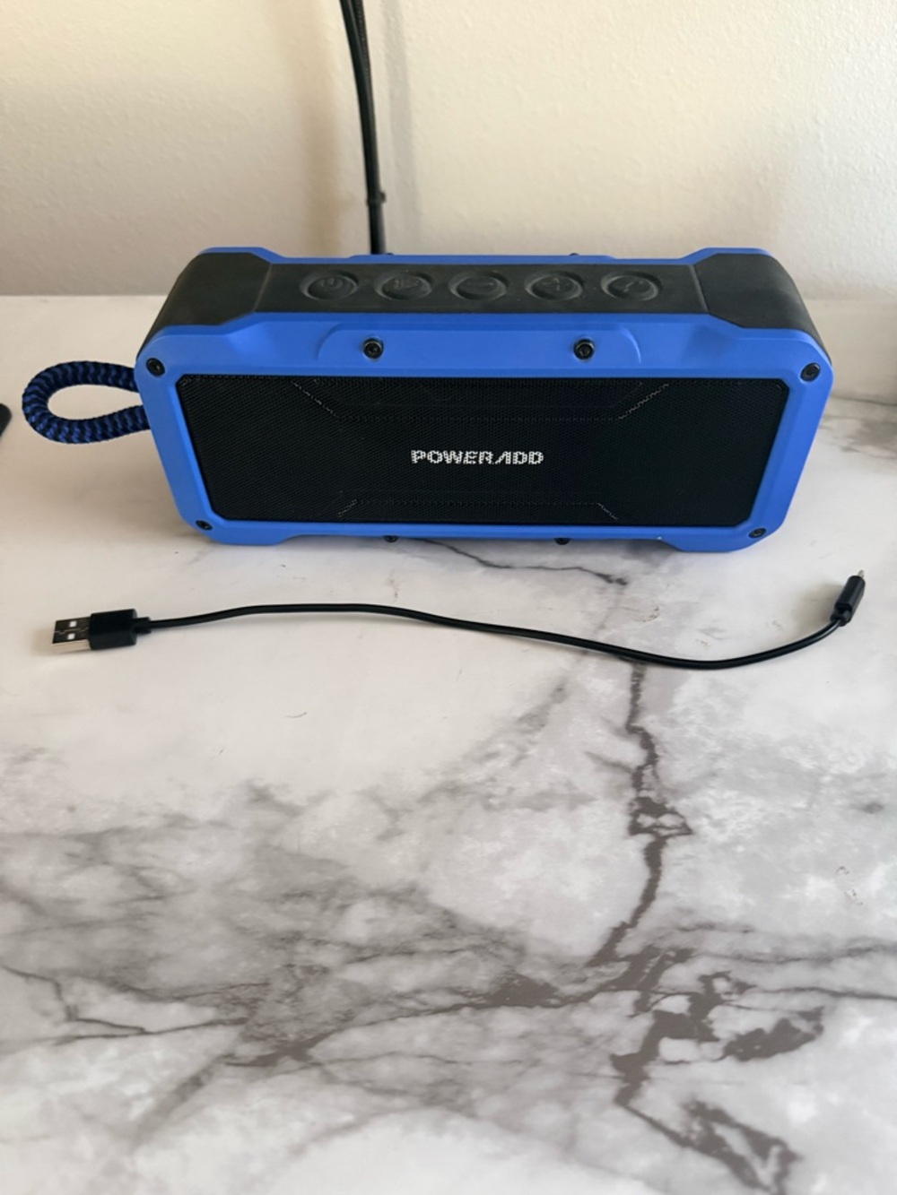 Portable Bluetooth Speaker in Blue with Carry Loop
